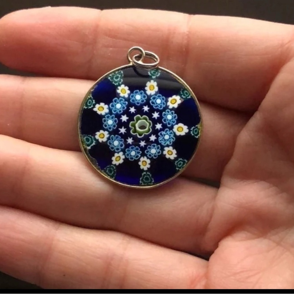 Dark Blue Millefiori pendant